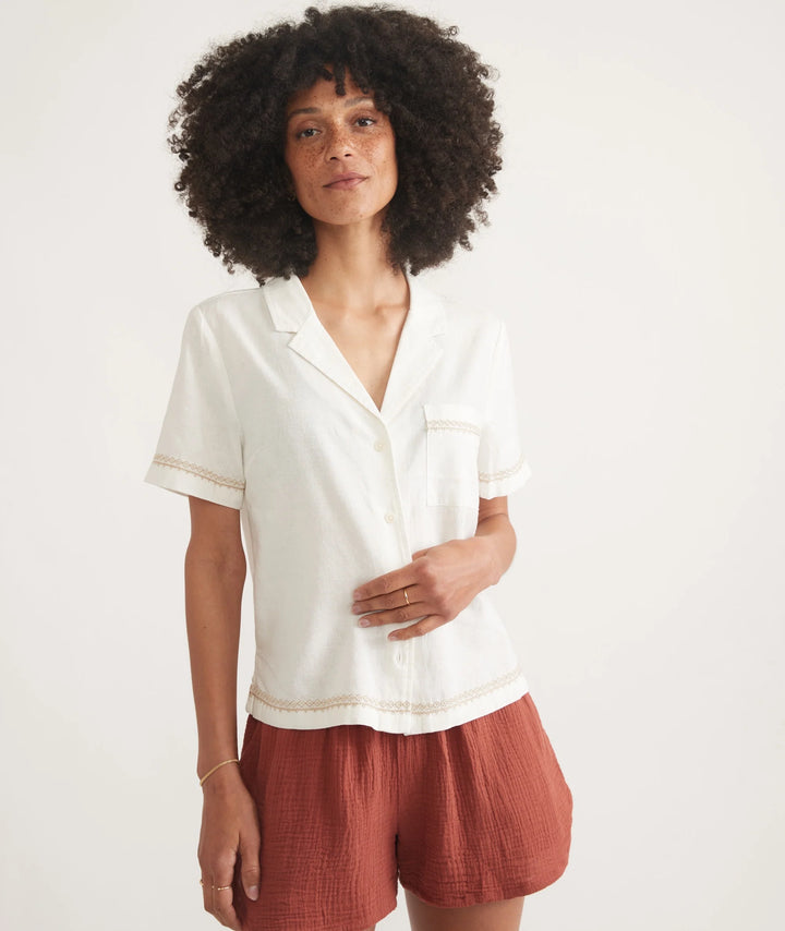 Marine Layer Lucy Short Sleeve Resort Shirt