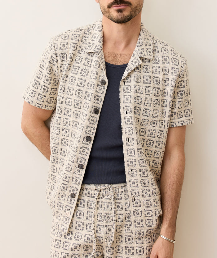 Marine Layer Archive Cam Jacquard Resort Shirt