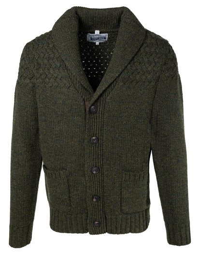 Cardigan Schott en laine mélangée tressée
