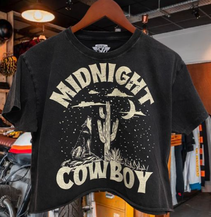 Country Deep Midnight Cowboy Crop Tee