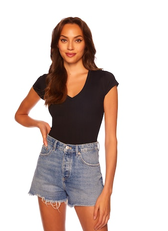 Susana Monaco V Neck Short Sleeve Tee