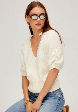 Fifteen Twenty Bennet Shirred Sleeve Sweater