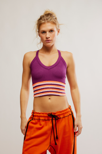 Free People Movement All Clear V-Neck Stripe Cami