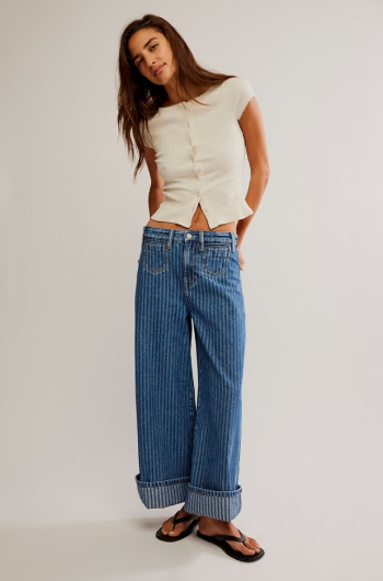 Free People Brette Cropped Wide Leg Jean