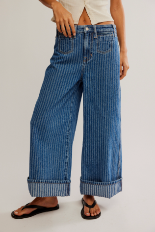 Free People Brette Cropped Wide Leg Jean