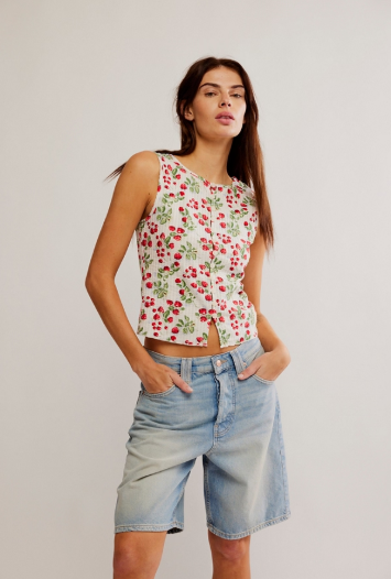 Free People Printed Tilly Vest