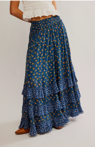 Free People Brynn Printed Maxi Skirt