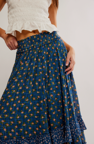 Free People Brynn Printed Maxi Skirt