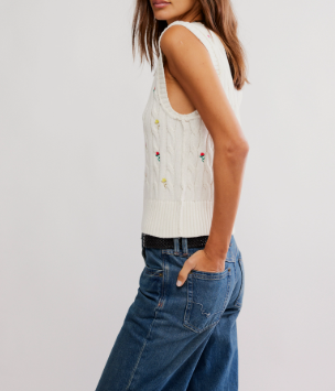 Free People Plumeria Floral Vest