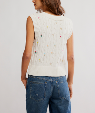 Free People Plumeria Floral Vest