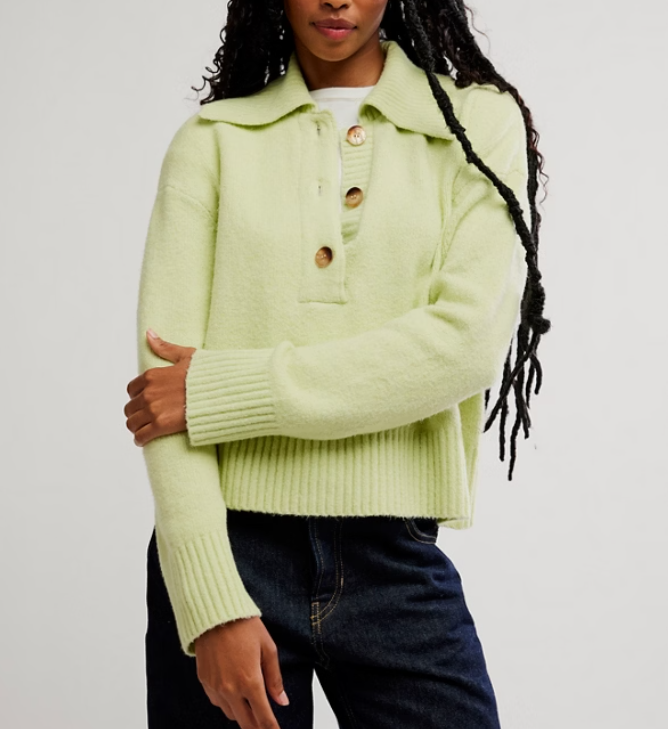 Free People Trading Up Polo Sweater