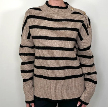 Line Dotty Mock Neck Sweater