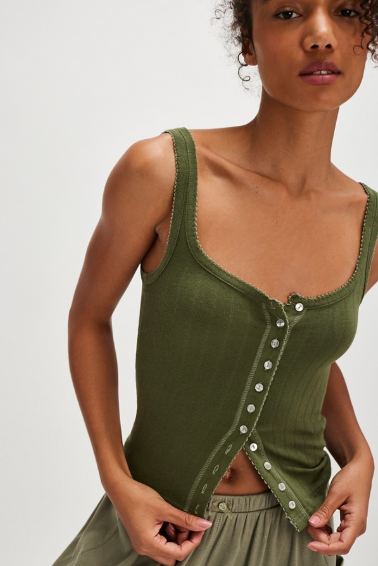 Free People End Game Pointelle Tank