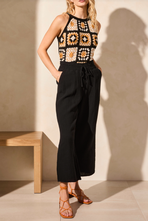 Tribal Wear 2 Ways Wide Leg Pant with Slits