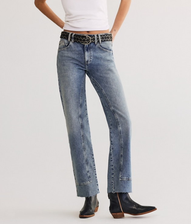 Free People Risk Taker Mid-Rise Straight Jeans