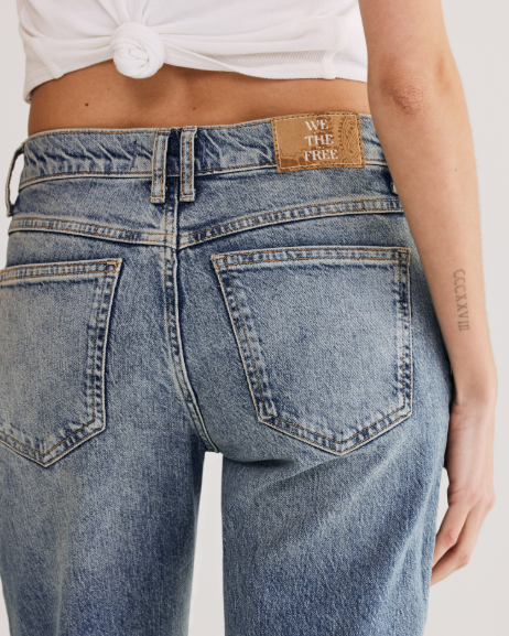 Free People Risk Taker Mid-Rise Straight Jeans