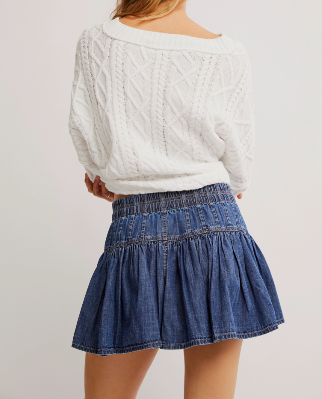 Free People Roselle Denim Mini Skirt