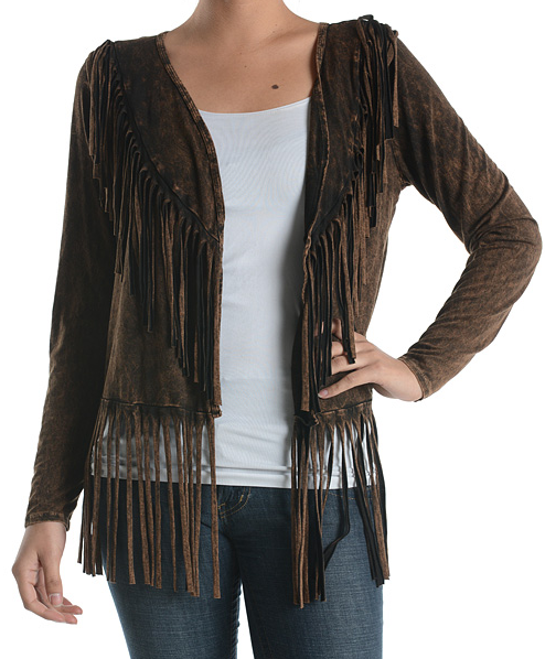 Dexterous Fringe Wrap Long Sleeve