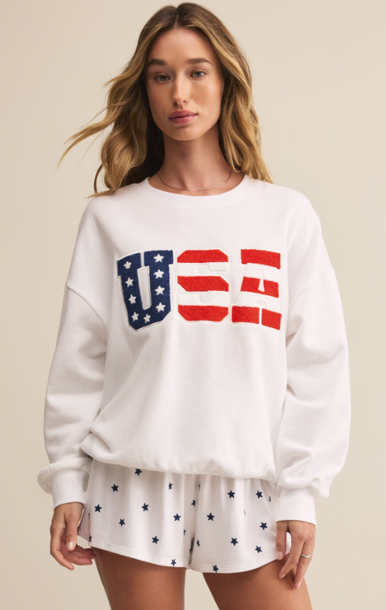 Z Supply Oversized USA Sweatshirt