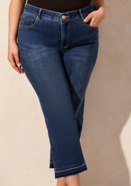 Tribal Sophia Curvy Micro Flare Crop Jean