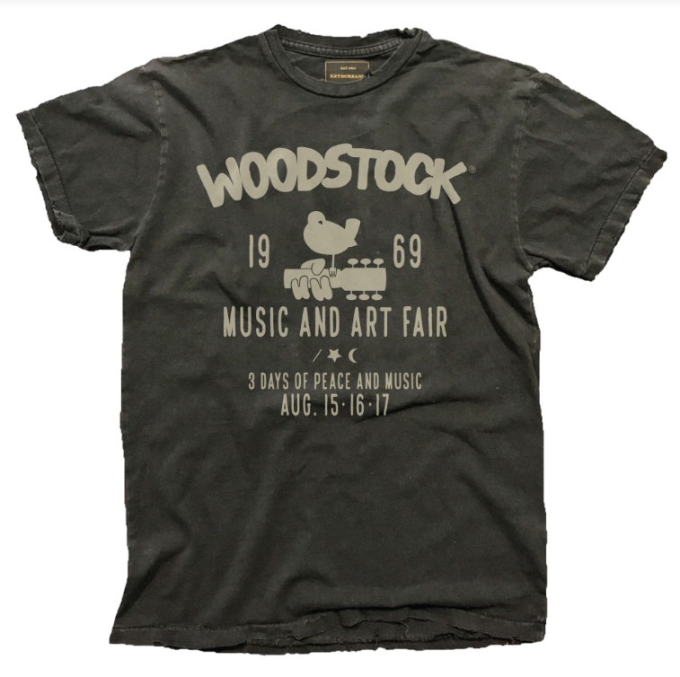 Retro Brand Woodstock Music and Art Fair Black Label Tee