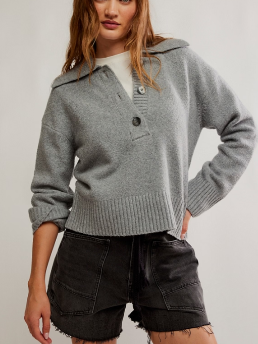 Free People Trading Up Polo Sweater