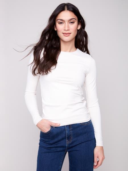Charlie B Long Sleeve "Second-Skin" Double Cloth Knit Top