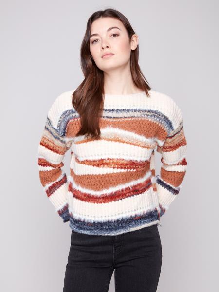 Charlie B Patchwork Knit Drop Shoulder Sweater