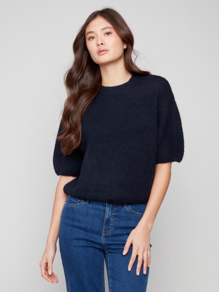 Charlie B Elbow Sleeve Balloon Shape Sweater