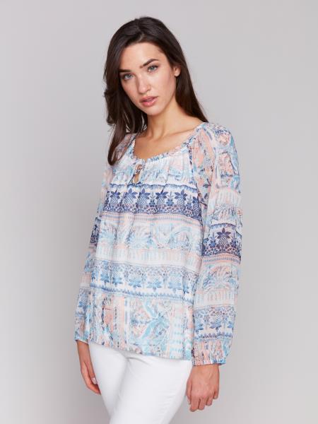 Charlie B Printed Chiffon Blouse