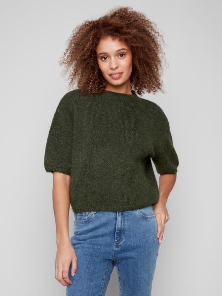Charlie B Elbow Sleeve Balloon Shape Sweater