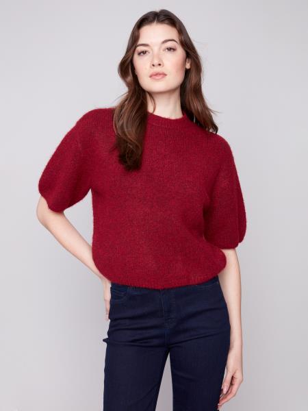 Charlie B Elbow Sleeve Balloon Shape Sweater
