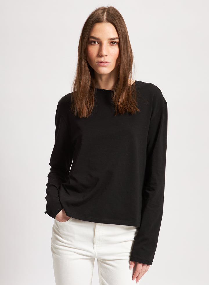 Patrick Assaraf Long Sleeve Iconic Boyfriend Crew