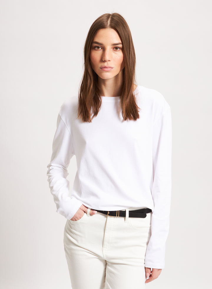 Patrick Assaraf Long Sleeve Iconic Boyfriend Crew
