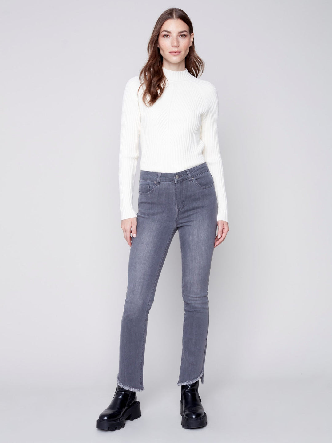 Charlie B Asymmetrische Saum-Bootcut-Beinhose