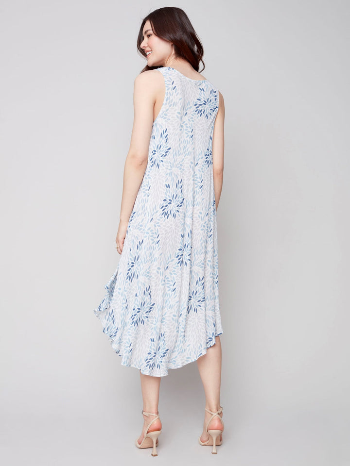 Charlie B Printed Sleeveless Flare Rayon Dress