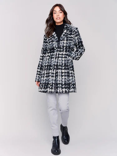 Charlie B Straight Cut Bouclé Knit Coat