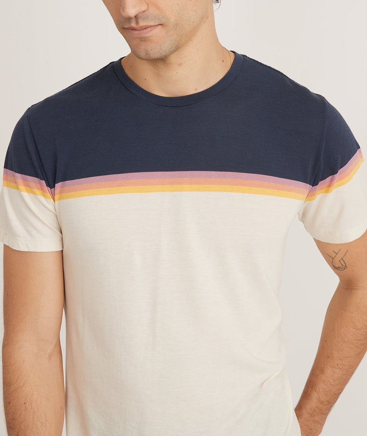 Marine Layer Engineered Stripe Signature Crew Tee