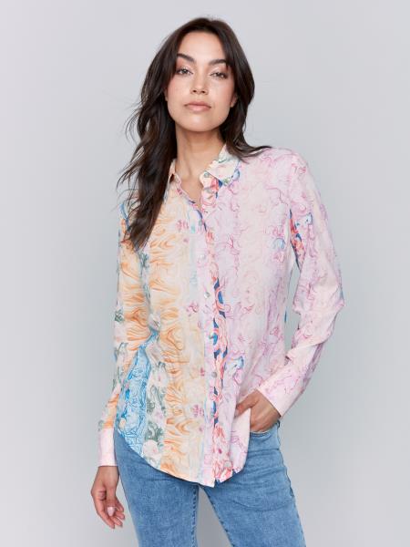 Charlie B Printed Long Sleeve Viscose Blouse