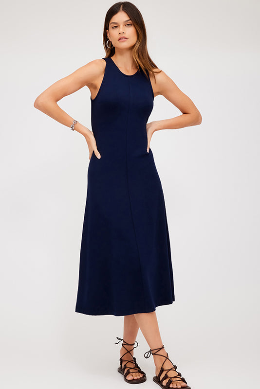 navy blue sleeveless midi dress Fifteen Twenty Sleeveless Midi Dress Navy / L
