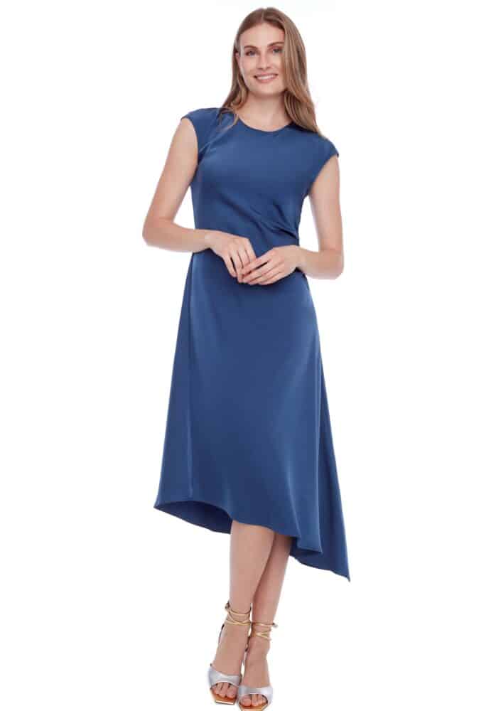 I Love Tyler Madison Roxy Solid Asymmetric Satin Dress