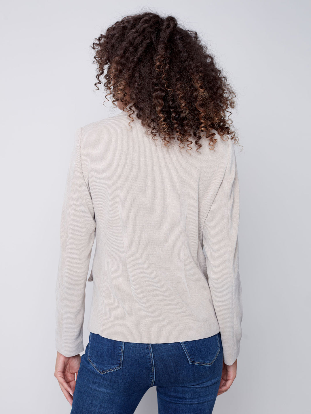 Charlie B Knit Corduroy Blazer With Buttoned-Front & Pockets