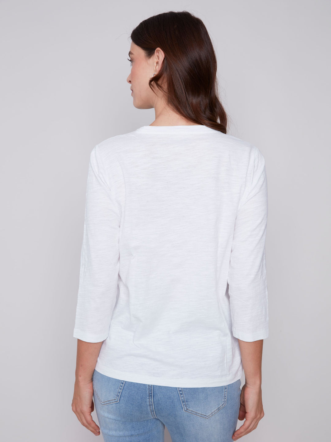 Charlie B 3/4 Sleeve Organic Cotton Knit Top