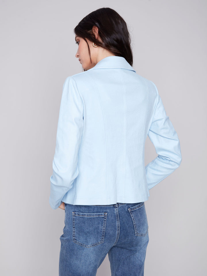 Charlie B Croc Faux Leather Motto Jacket