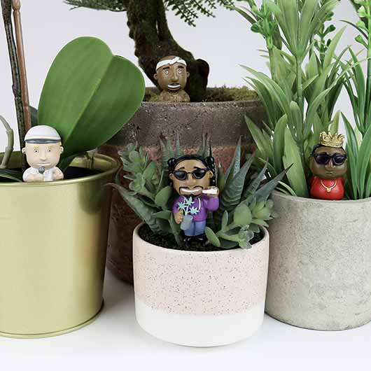 gnome plant pot Gift Republic Rap Legends Gnome Planters