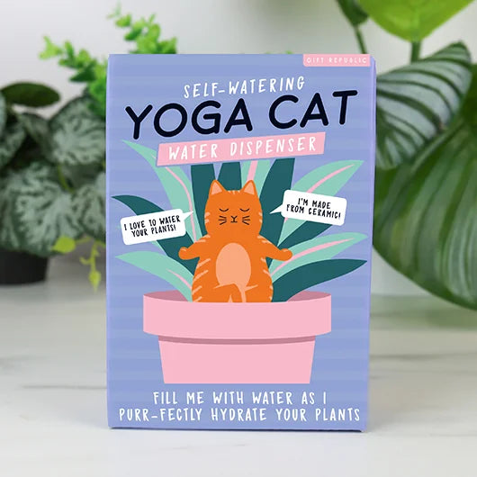cat self watering planter Gift Republic Yoga Cat Self Watering Plant Dispenser