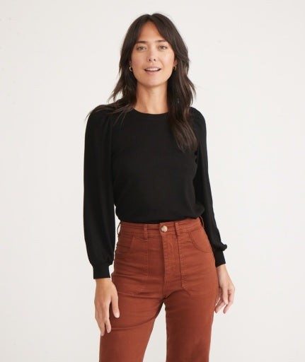 Marine Layer Lexi Rib Puff Sleeve Top