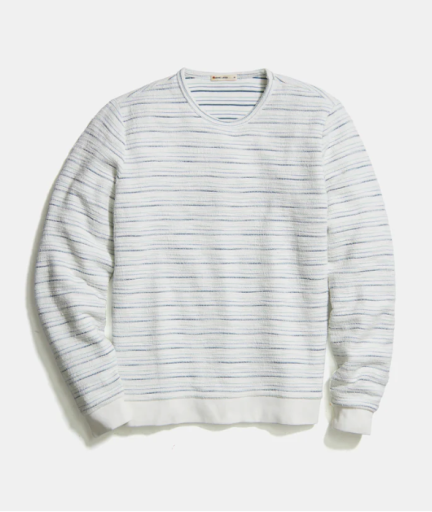 Marine Layer Textured Stripe Crewneck