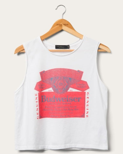 Junk Food Budweiser Cropped Muscle Tank