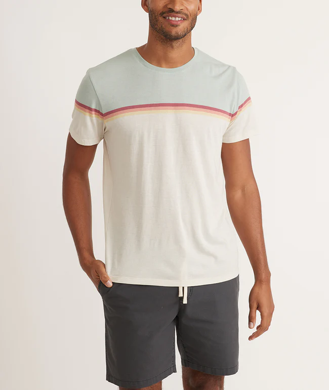Marine Layer Engineered Stripe Signature Crew Tee